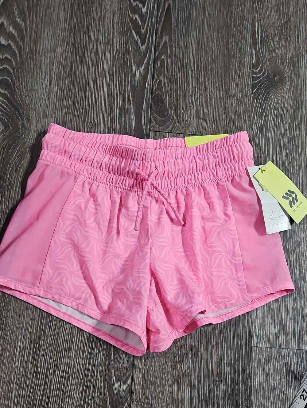 all in motion Pink Girls' Athletic Shorts with Subtle Swirl